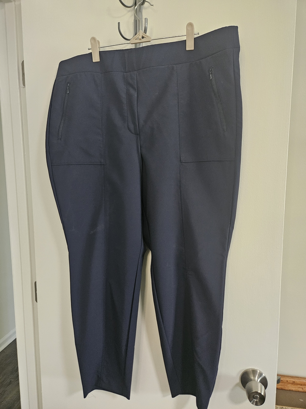 Lane Bryant Navy Straight-Leg Pull-On Pants